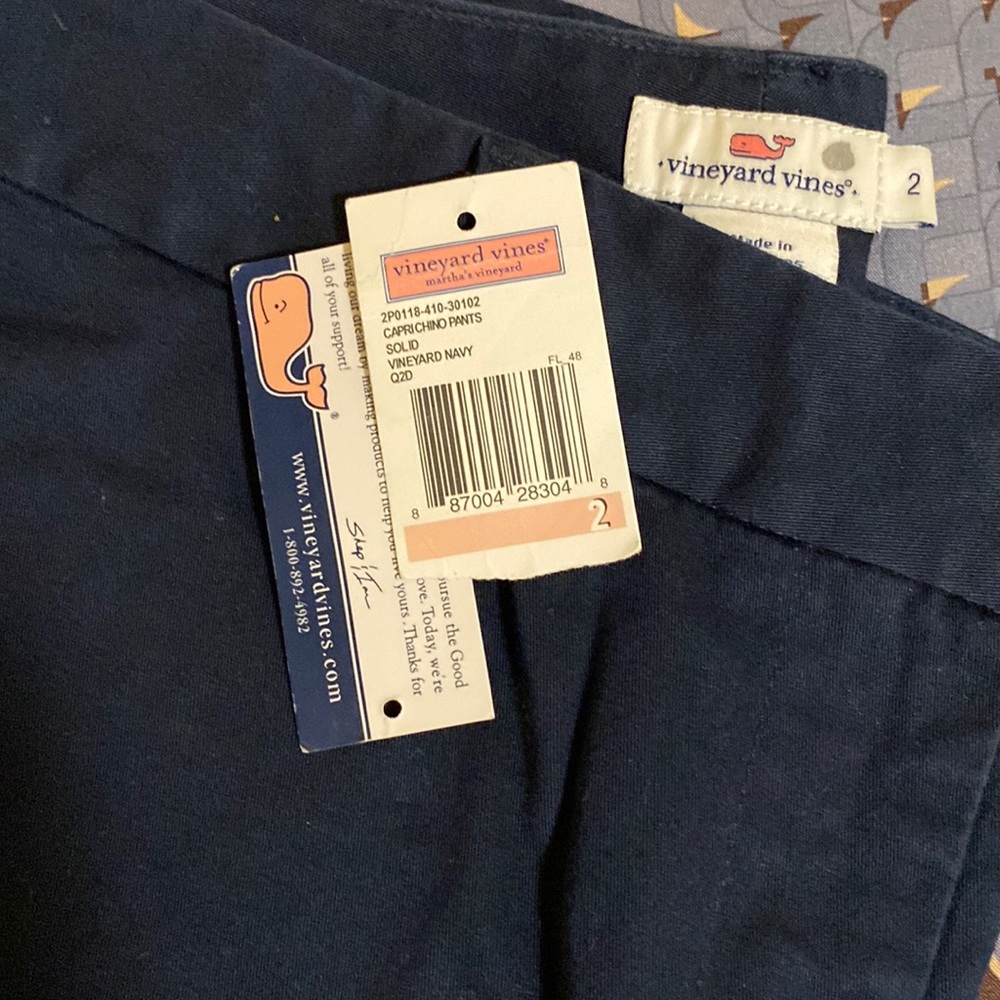 Vineyard Vines Navy ankle pants sz 2 NWOT